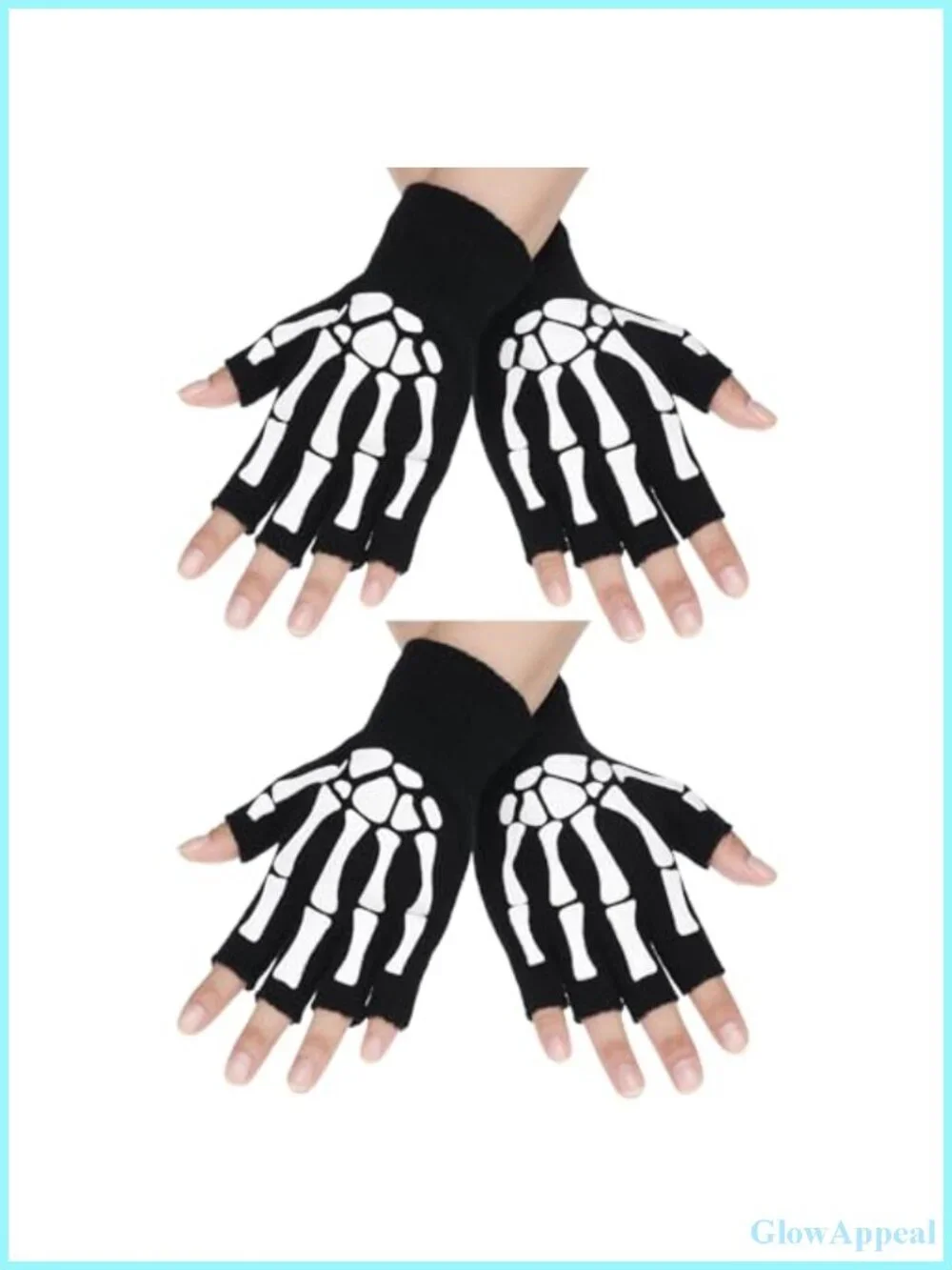 Skeleton Fingerless Gloves Cotton Acrylic Spandex Unisex Halloween Costume
